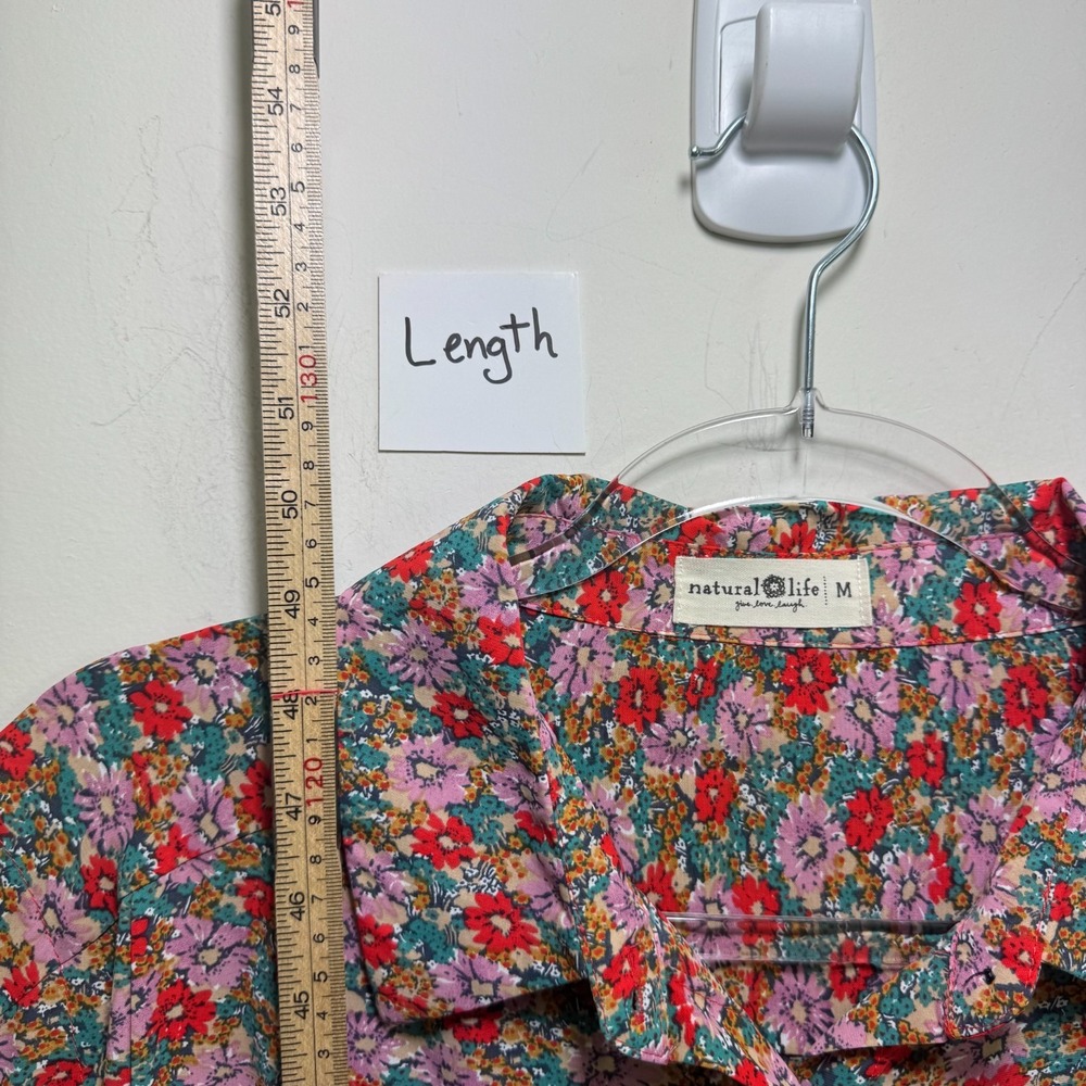 Natural Life Cottagecore Tiered Oversized Prairie Maxi Dress M Multicolor Pocket - Picture 7 of 10